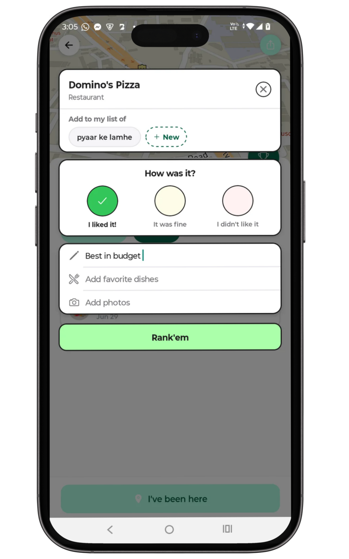 Visit modal